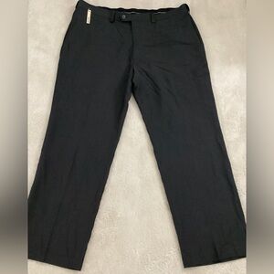 NEW Haggar Men's Dark Gray Dress Pants Sz 40x30 Comfy Classic Fit Flat Front NWT
